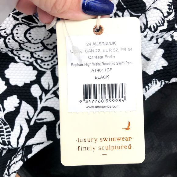 ARTESANDS Raphael High Waist Swim Bottoms 20W Black Opus Print Pant NWT - Picture 9 of 13